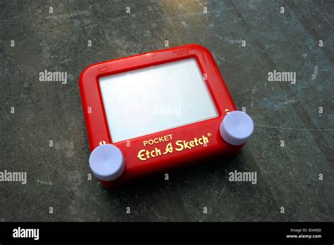 Etch A Sketch Retro Game Red Art Seventies Toy Stock Photo Alamy