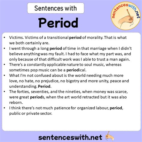 Sentences With Period Sentences About Period In English Sentenceswithnet