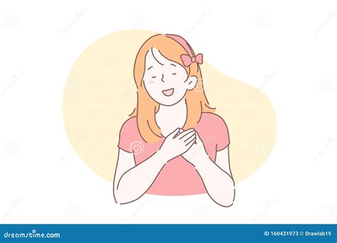 Happy Person Body Language Movement Concept Stock Vector Illustration