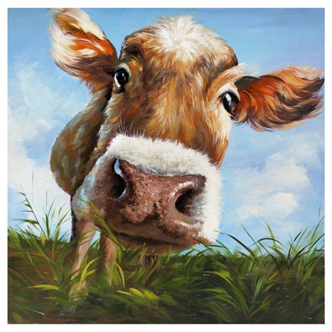Artmaison Canada Cow In Field Wall Art