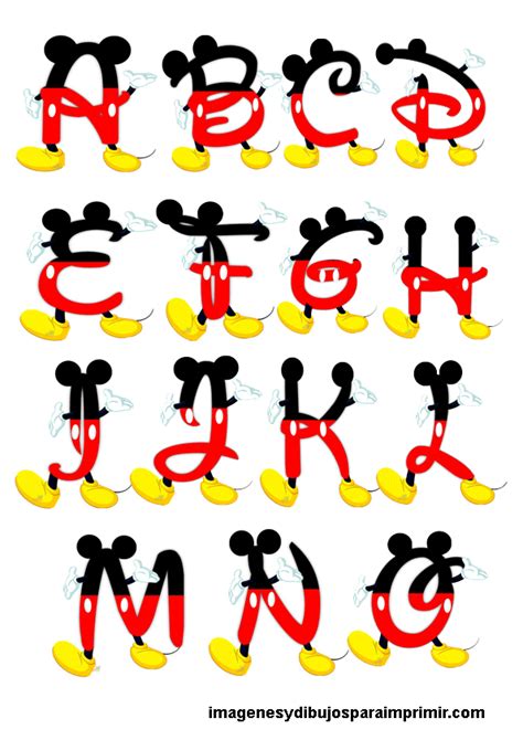 Abecedario De Mickey Mouse Imagenes Y Dibujos Para Imprimir Letras Do