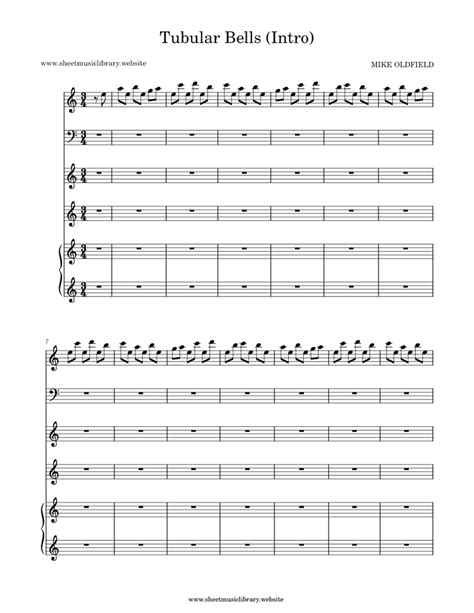 Tubular Bells Intro Mike Oldfield Sheet Music For Piano Flute