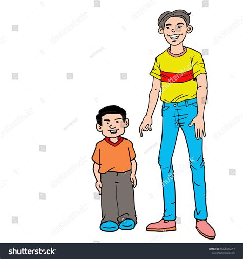 Cartoon Tall Man Shorter Man Stock Vector Royalty Free 1664404657 Shutterstock