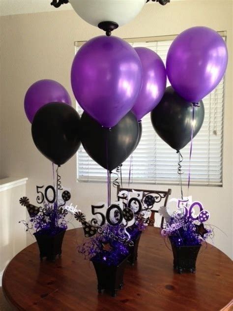 Image Result For Black And Silver Balloon Centerpiece 50th Birthday