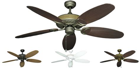 Tropical style ceiling fan design with wicker blades. 52 inch Atlantis Outdoor Ceiling Fan with Leaf or Wicker ...