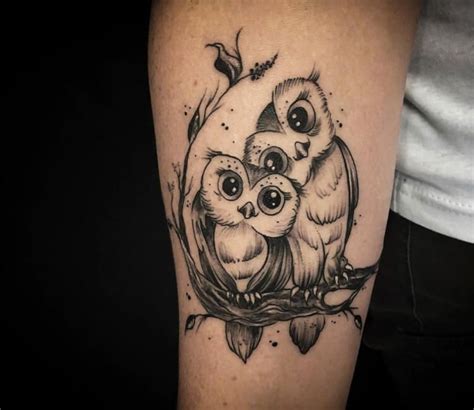 Two Owls Tattoo By Kafka Tattoo Post 29070 Cute Owl Tattoo Owl
