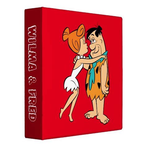 The Flintstones Wilma Kissing Fred 3 Ring Binder Retro