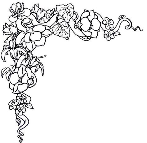 Flowers Black And White Borders Clipart Free Download On Clipartmag