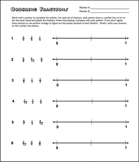 Fractions On Number Lines Worksheets