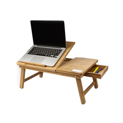Elekin laptop bed table is a portable laptop desk that has a cup holder and a usb for use, whether on the bed, sofa, or on the floor. Mind Reader Bamboo Laptop Desk Bed Tray, Brown - Walmart ...