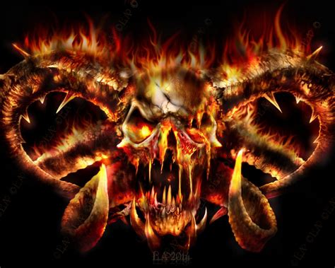 Download Skull On Fire Puter Wallpaper Desktop Background By