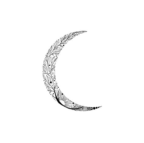 Crescent Moon Tattoo Artwork Etsy