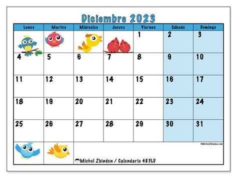 Calendario Diciembre De 2023 Para Imprimir “484ld” Michel Zbinden Mx