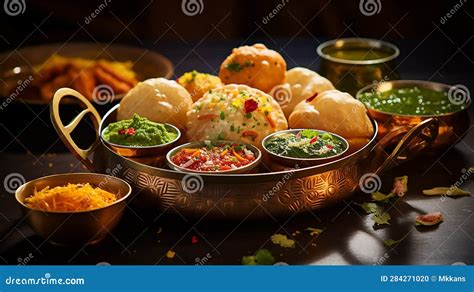 Gol Gappa Or Pani Puri On Wooden Table Royalty-Free Stock Photography