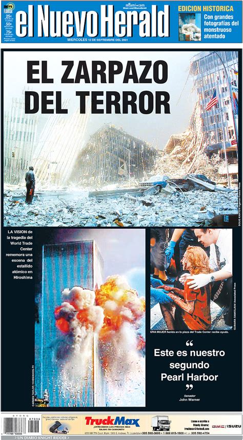 September 11 Newspaper Front Pages From The Following Day