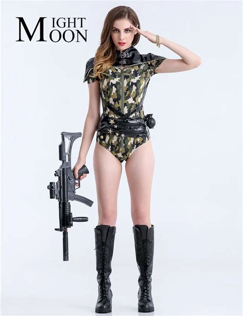 Moonight Women Sexy Suit Camouflage Bodysuit Cosplay Costumes Police