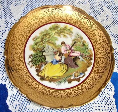 Vintage Limoges Love Story Cabinet Plate Fragonard 24 Carat Etsy Uk