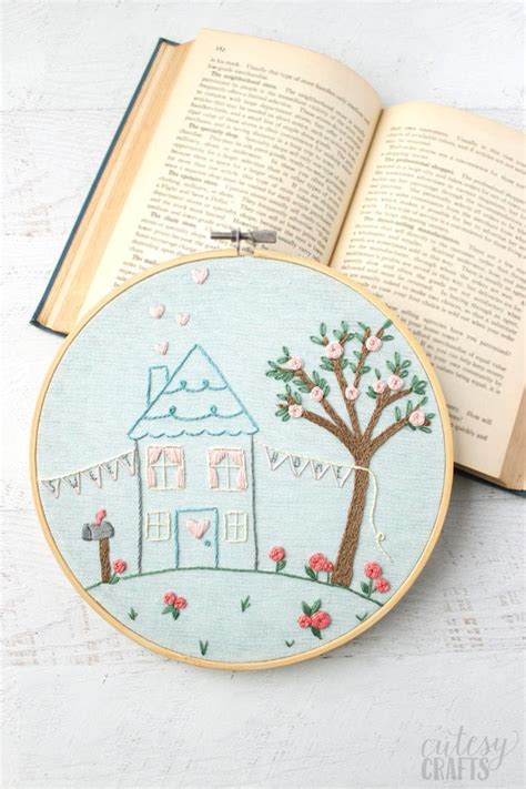 Home sweet home quote floral embroidery hoop art this is a wooden hoop with the quote home sweet home hand embroidered with a heart and vine floral embroidery pattern, diy feminist fiber art, home decor gift, feminine needlework project, craft kit for adults, hand embroidery pdf. Sweet Home PDF Hand Embroidery Pattern - Cutesy Crafts Shop
