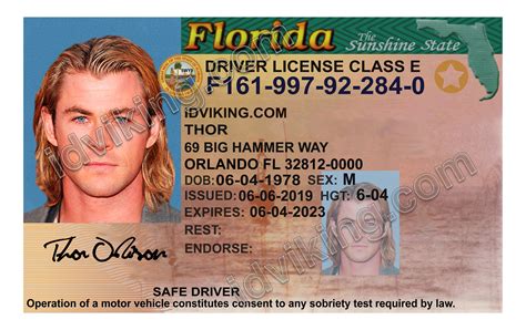Florida Drivers License Template Free Download Pic Zit