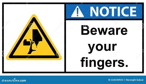 Beware Of The Dangers Of CNC Machines Notice Sign Cartoon Vector