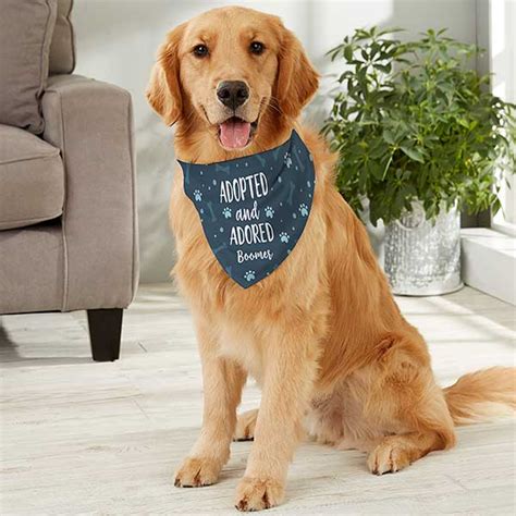Adopted And Adored Personalized Dog Bandana Large
