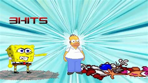 Themattalocalypse Random Mugen Battle 026 Homer Simpson And Spongebob