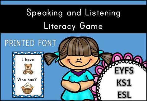 Speaking And Listening Game I Have Who Has For Eyfsks1eslell
