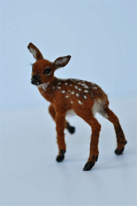 Needle Felted Animal Deer Fawn Made To Order Etsy Canada Needle
