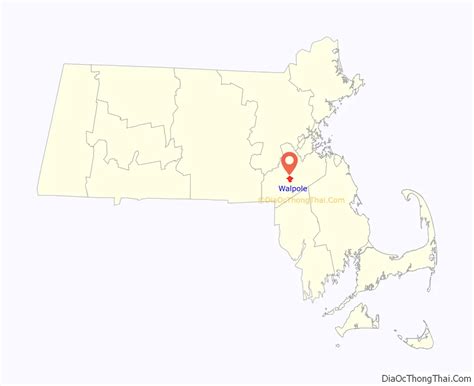 Map Of Walpole Cdp Massachusetts