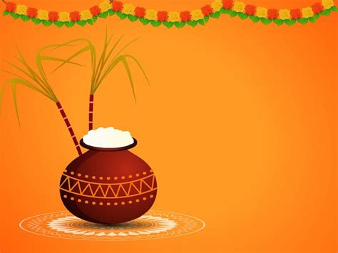 Premium Vector Happy Pongal Wishes Or Greeting Background Design