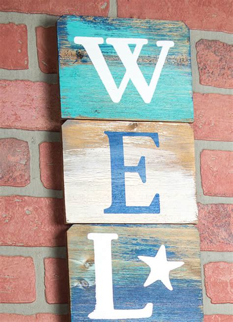 Welcome Sign Beach Decor Vertical 34 Inches