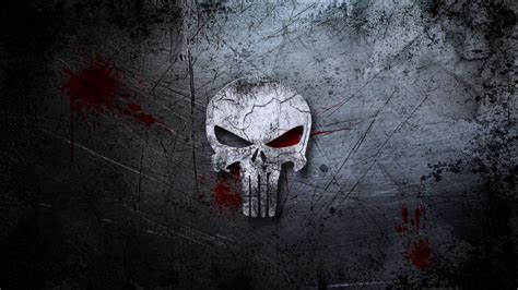 Punisher Skull Background Blood Scratches Movies Wall Wallpaper