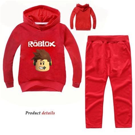 Boys Tracksuits Set Roblox Game Print Hoodie Kids T Shirt Spring