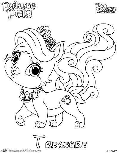 Free printable palace pets coloring pages for kids that you can print out and color. Princess Palace Pet Coloring Page of Treasure - SKGaleana