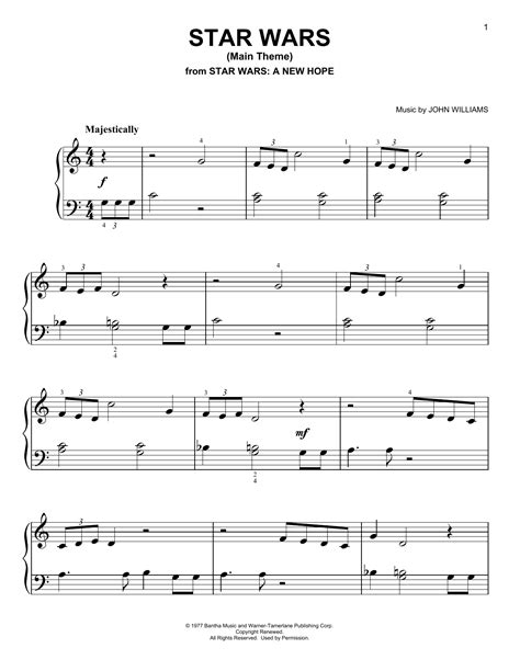 Main theme ll easy version piano sheet music for beginners. Star Wars (Main Theme) | Sheet Music Direct
