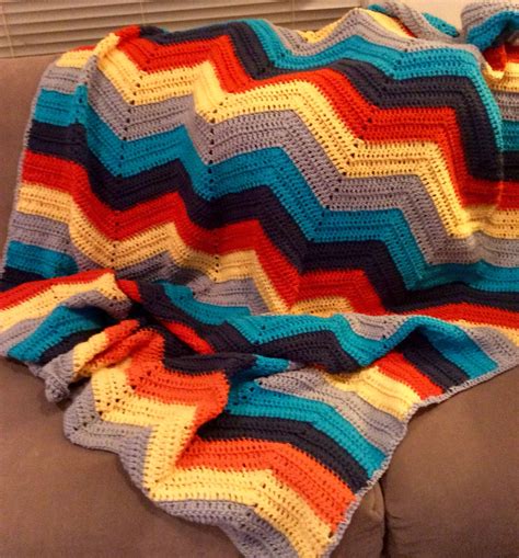Chevron Crochet Rug In Bright Colours For Great Effect Lovely For The