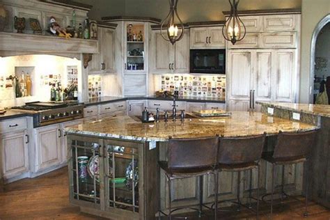 The idea behind farmhouse kitchen cabinets and rustic bathroom cabinets is that they feel lived in, a homey, welcoming feel that is warm and bright. Rustic white washed kitchen | White kitchen rustic, Simple ...