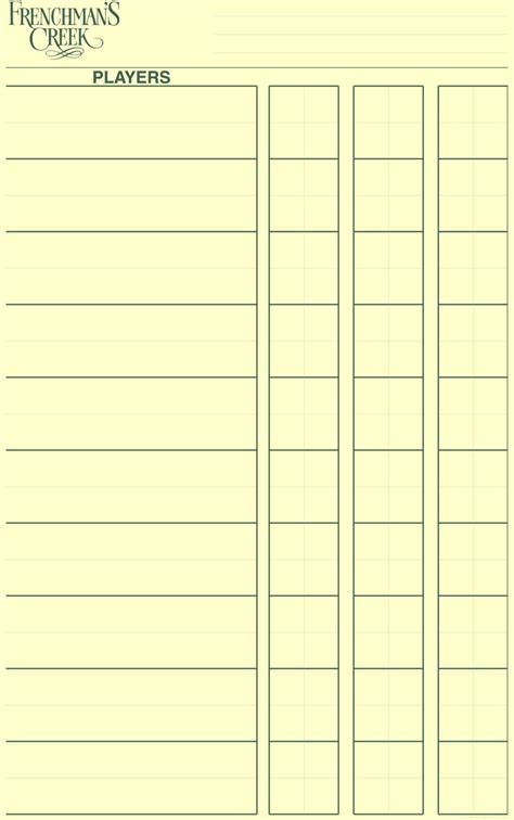 Golf tournament scorecard template blank tennis score sheets. Custom Designed and Personalized Printed Golf Score Sheets