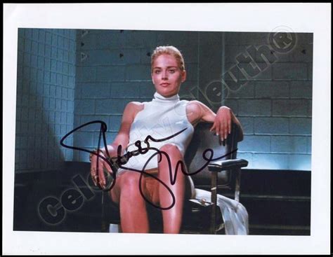 Lot Sharon Stone Signed Photos Depicting Infamous Scene From Basic Instinct