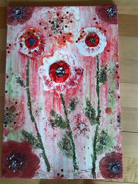 Mixed Media Poppies Painting Poppies Art