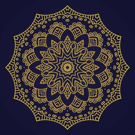 Fundo De Mandala De Luxo Com Decoração árabe De Arabesco Dourado Estilo