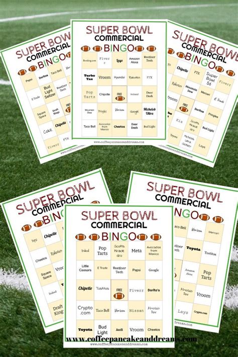 2022 Super Bowl Commercial Bingo Game Cards Set Of 13 Pdf File Etsy