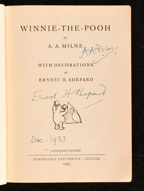 Winnie The Pooh By A A Milne Near Fine Paperback 1933 First Edition