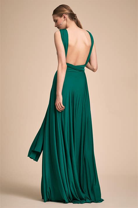 Ginger Convertible Maxi Dress Emerald In Bride Bhldn Different Bridesmaid Dresses Affordable