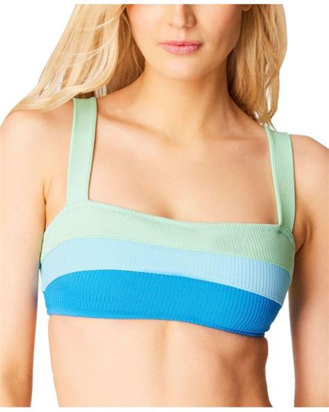 Jessica Simpson Synthetic South Of Border Bandeau Swim Top In Blue Teal
