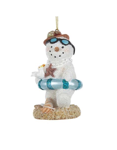 Kurt S Adler Beach Snowman Ornament Snow Woman Christmas Ornament