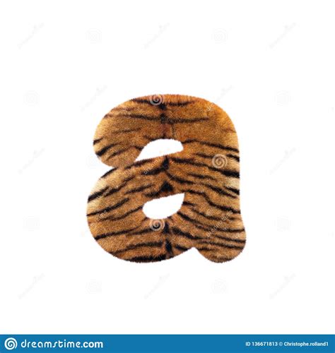 Tiger Letter A Lowercase D Feline Fur Font Suitable For Safari