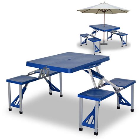 Use it to sit with your friends and grab some food. Portable Foldable Camping Picnic Table with Seats Chairs ...