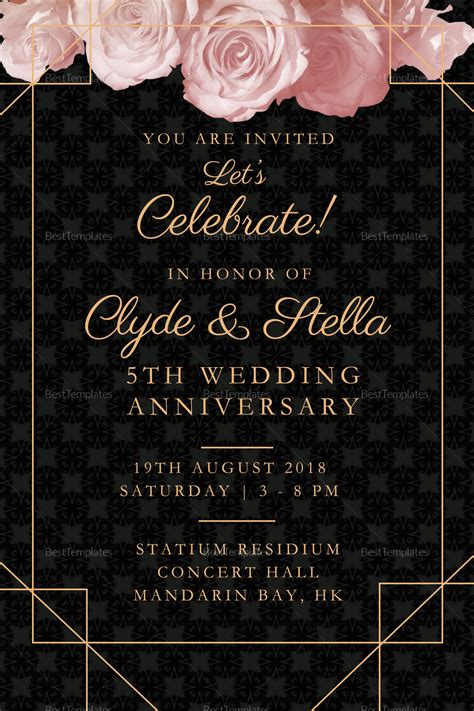 Wedding Anniversary Invitation Templates Microsoft Word