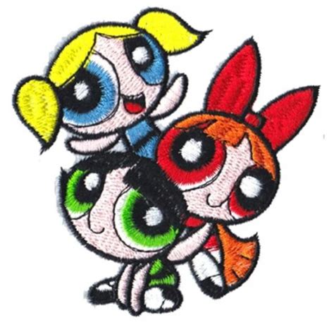 Powerpuff Girls Cartoon Characters 3 Inch Tall Embroidered